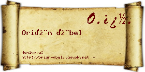 Orián Ábel névjegykártya